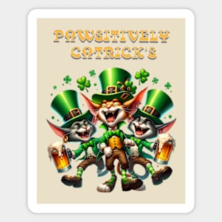 St Patricks day leprechaun cats - Pawsitively Catrick’s Magnet